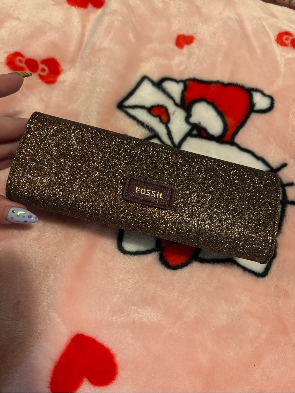 Fossil Women's Glitter sunglasses case — Bronze Sparkle